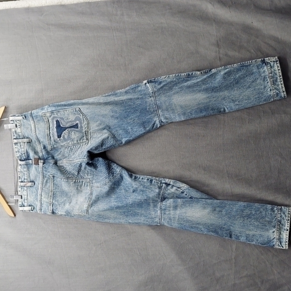 Men's G-Star Raw 5620 Tapered Distressed Restored Denim Blue Jeans 30 x 34